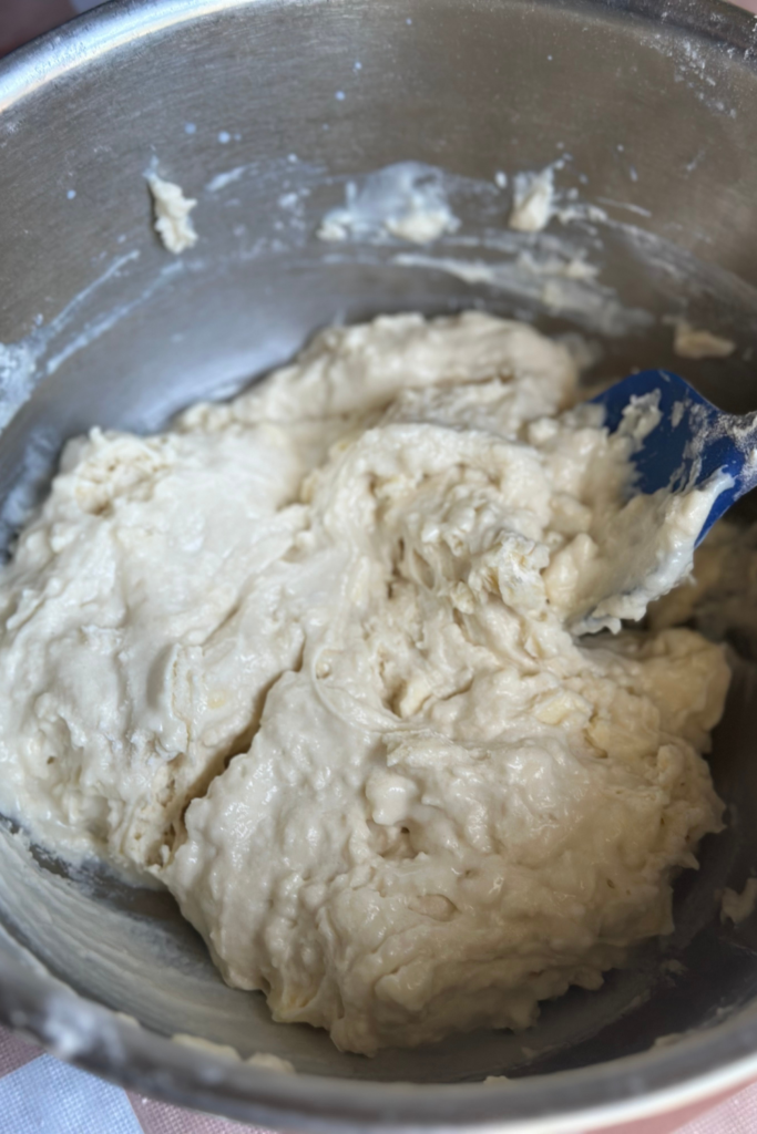 wet biscuit dough