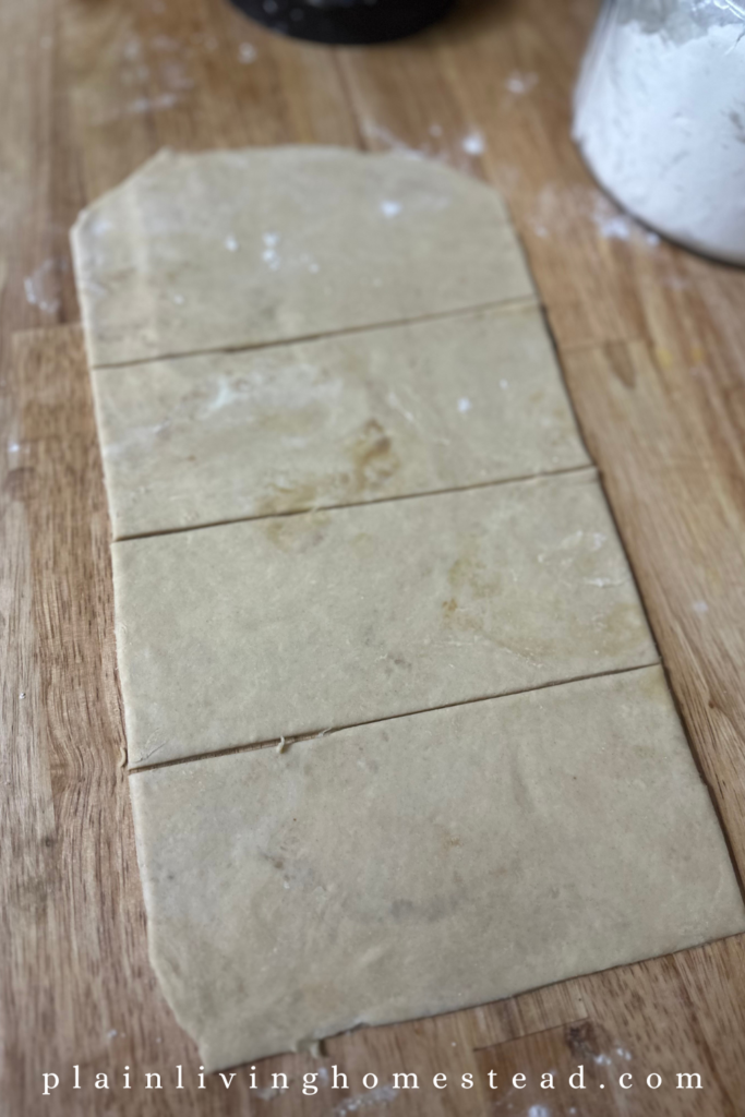 sourdough pastry dough rolled out for hot pocket recipe