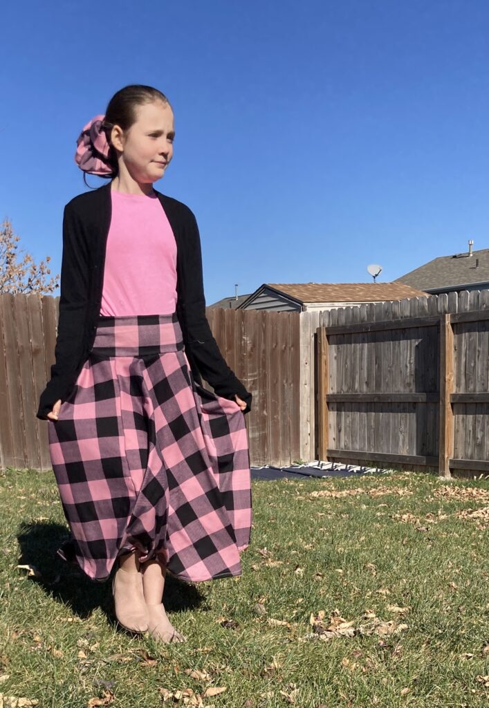 pretty in pink twirl skirt in the fall