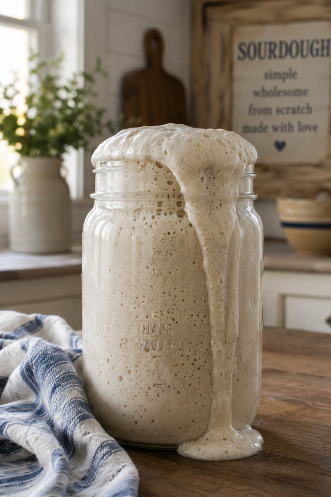 bubbly sourdough starter